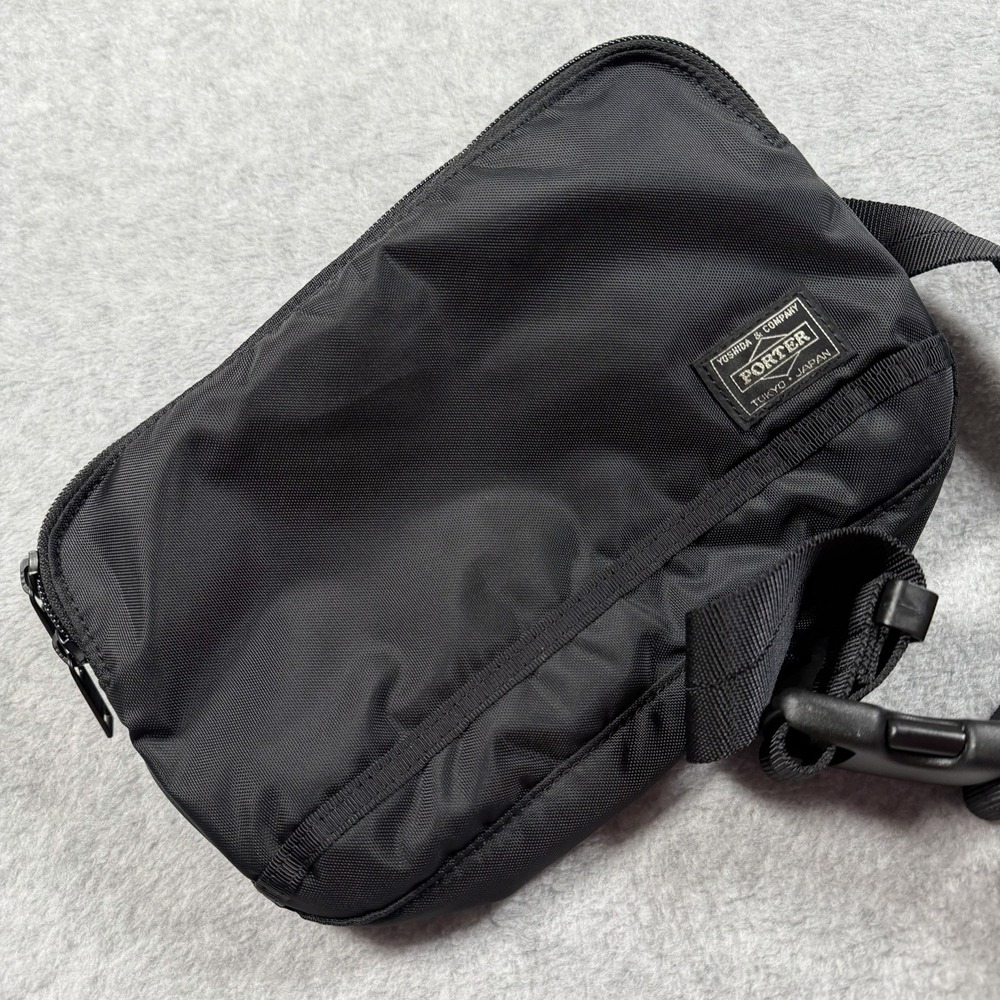 Porter Yoshida Flash 2-Way Shoulder Bag Crossbody Pouch Black Made In Japan NWOT